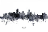 Miami Florida Skyline Poster och Canvastavla