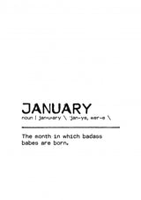 Quote January Badass Poster och Canvastavla