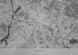 Gray vintage map of Berlin in Germany Poster och Canvastavla