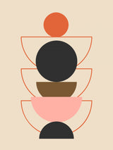 Mid Century Circle Balance Poster och Canvastavla