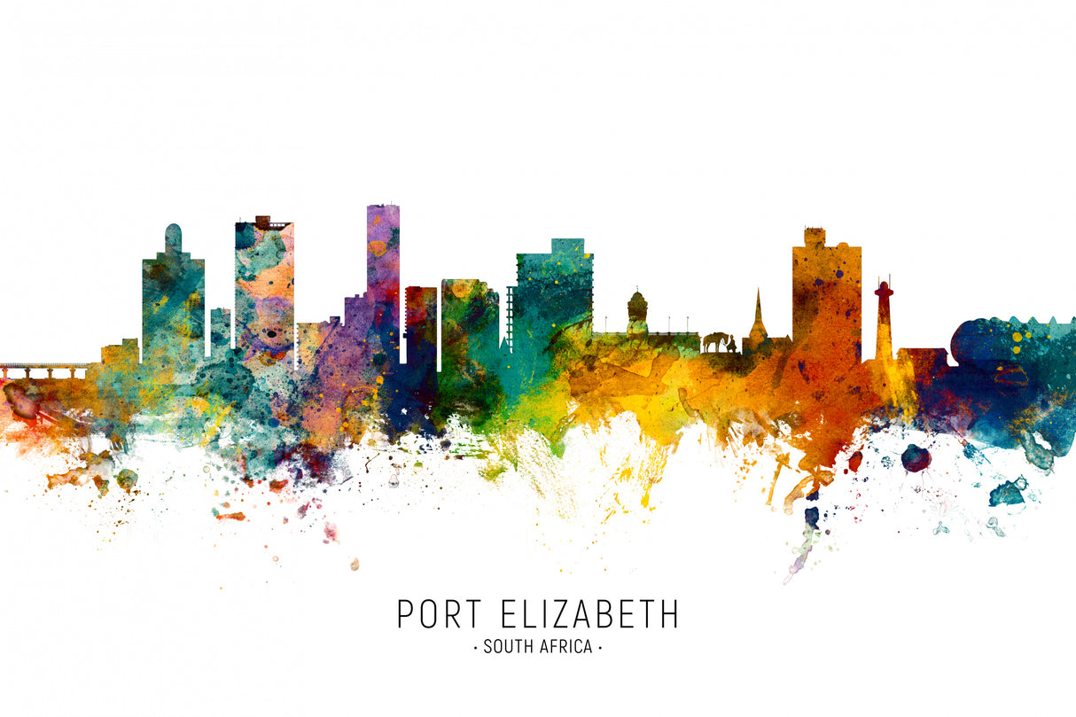 Port Elizabeth South Africa Skyline Poster och Canvastavla