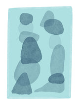 watercolour spots blue abstract minimal modern art Poster och Canvastavla