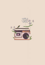 Floral vintage radio Poster och Canvastavla
