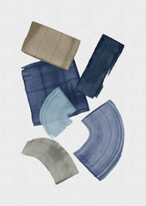 Blue & Brown Paint Blocks Poster och Canvastavla