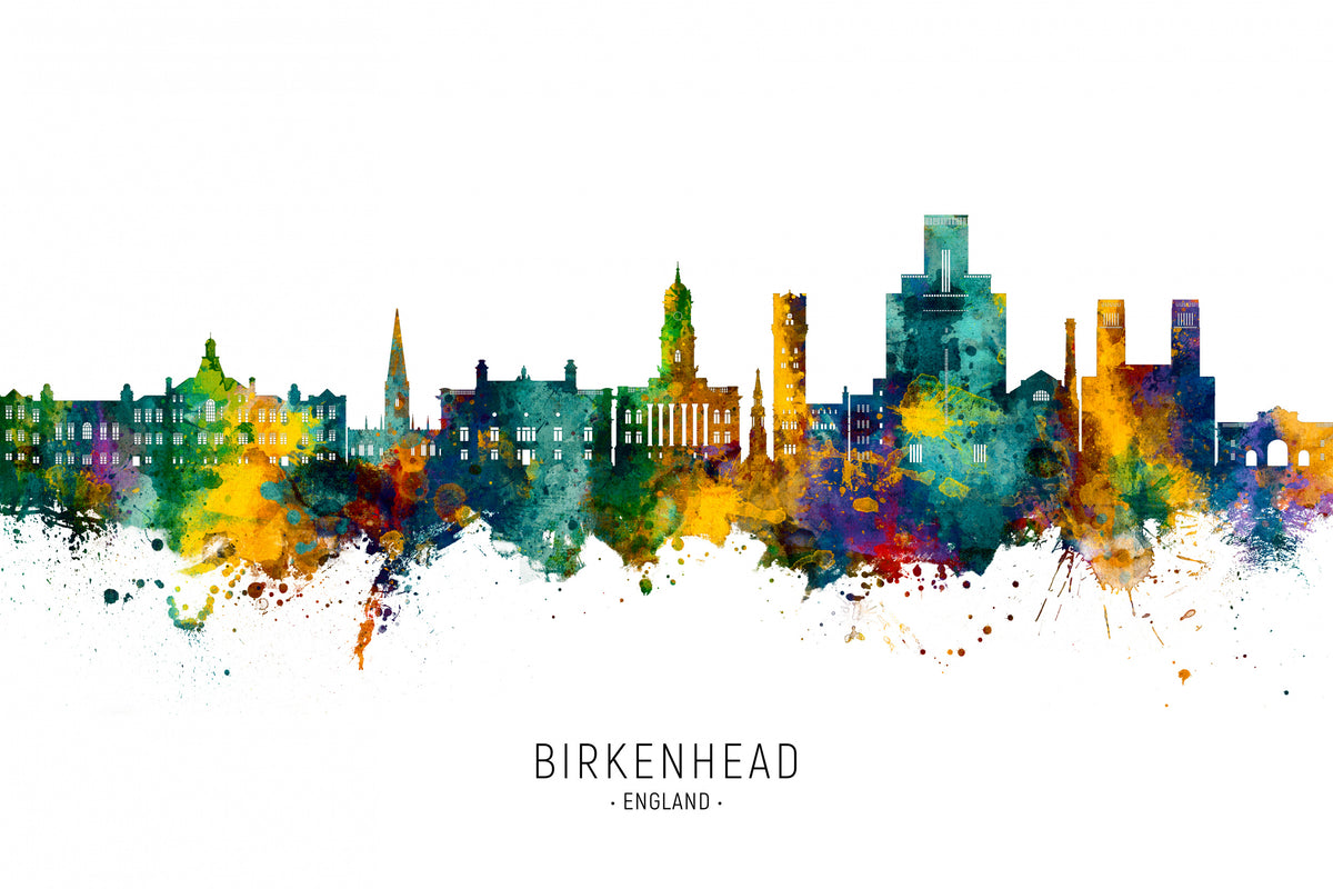 Birkenhead England Skyline Poster och Canvastavla