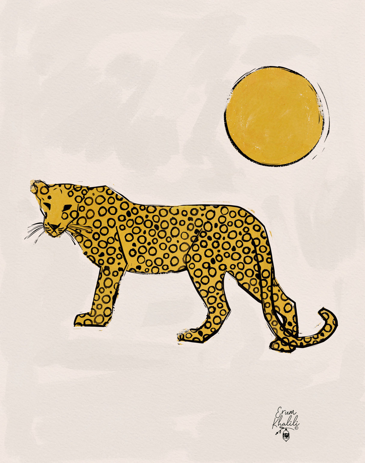 Leopard and Sun   Erum Khalili.png Poster och Canvastavla