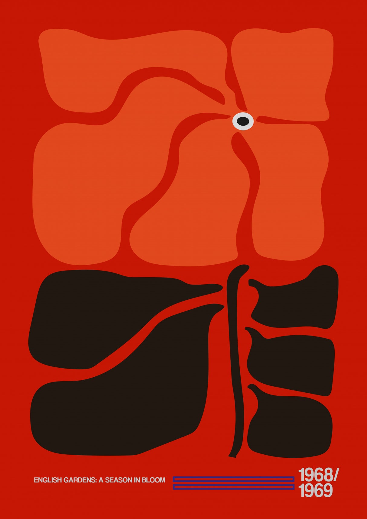 English Gardens Red/Orange Poster och Canvastavla