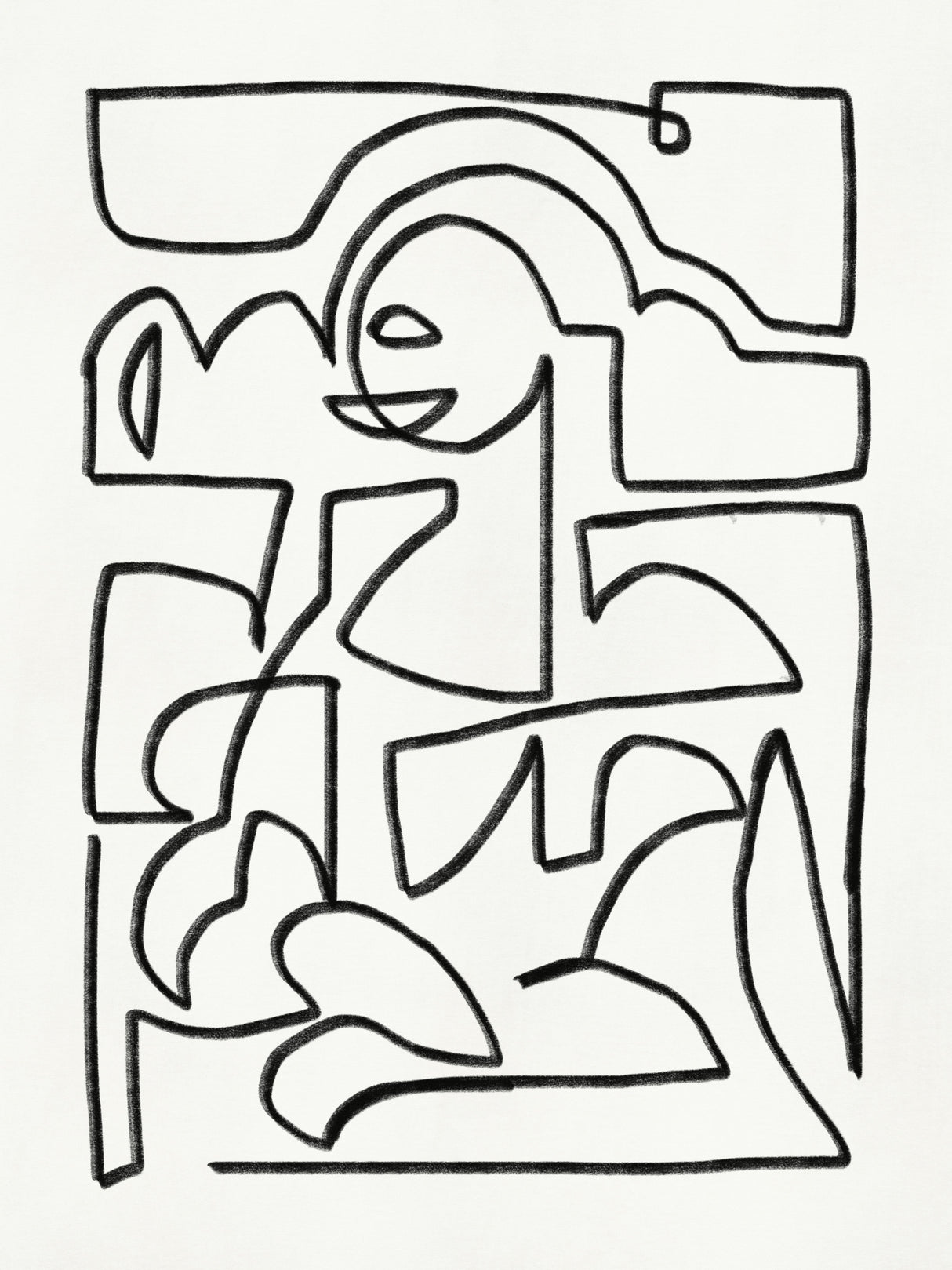 Abstract Chalk Line Art Poster och Canvastavla