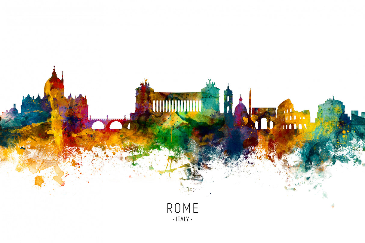 Rome Italy Skyline Poster och Canvastavla