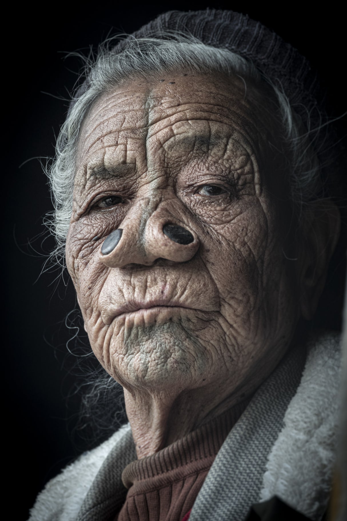 Apatani elder at Ziro valley, Arunachal Pradesh Poster och Canvastavla