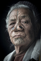 Apatani elder at Ziro valley, Arunachal Pradesh Poster och Canvastavla