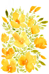 Watercolor California poppies quad 2 Poster och Canvastavla