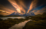 flying wing over Patagonia Poster och Canvastavla
