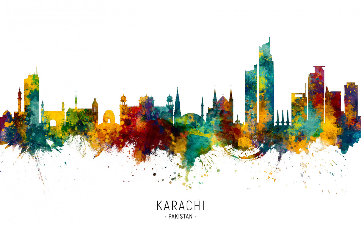 Karachi Pakistan Skyline Poster och Canvastavla