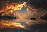 FIRE ON THE WATER Poster och Canvastavla