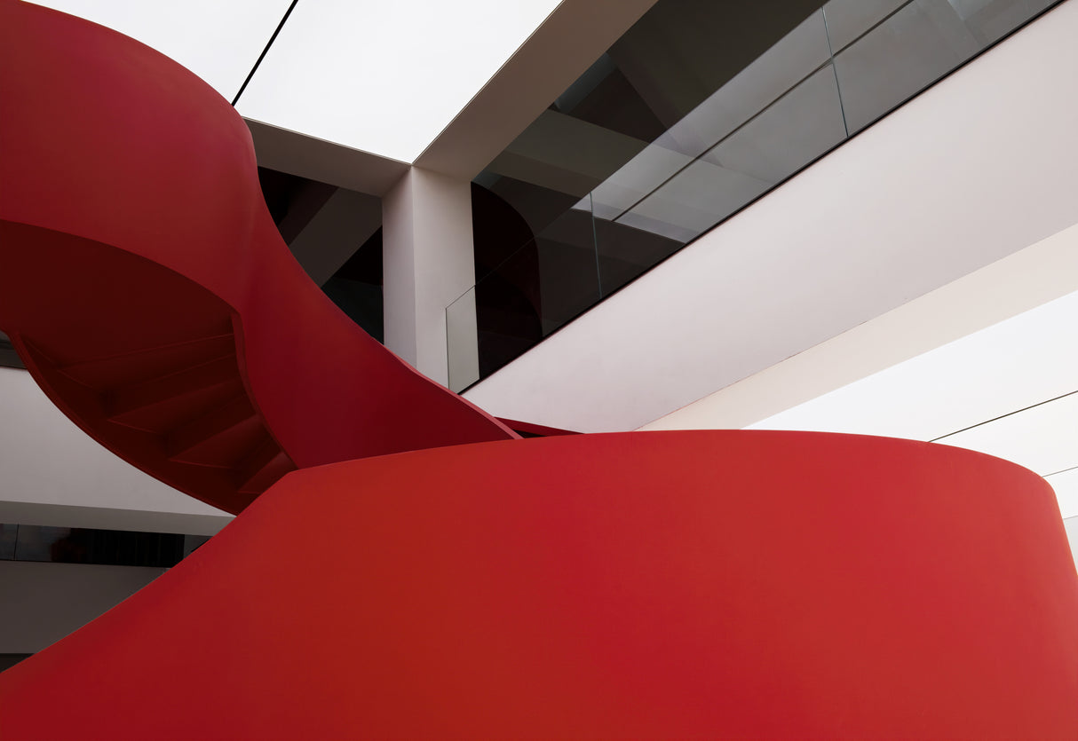 Red spiral staircase Poster och Canvastavla