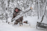 Kostya prepares firewood Poster och Canvastavla