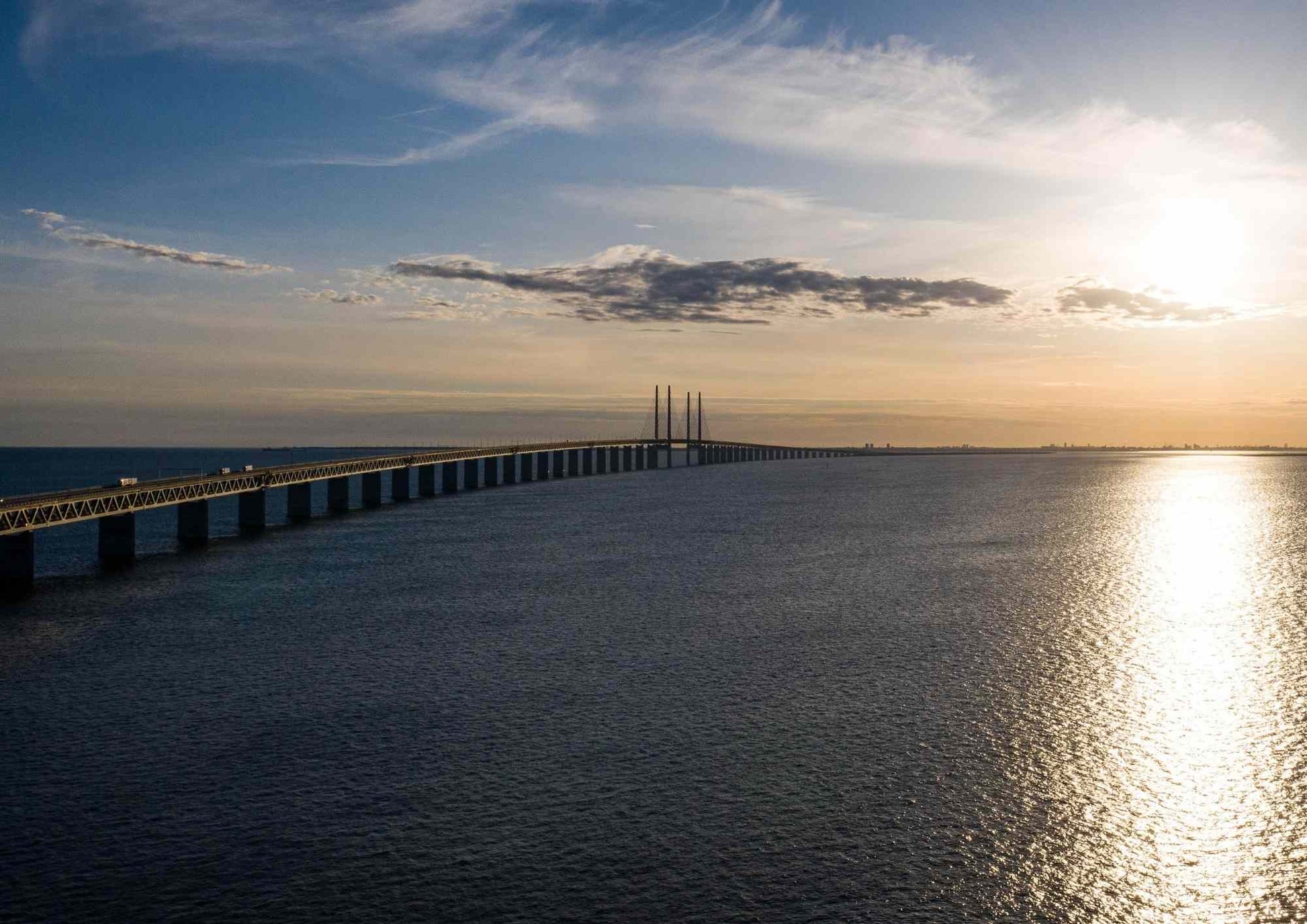 Öresundsbron solnedgång Christoffer Borg Mattisson