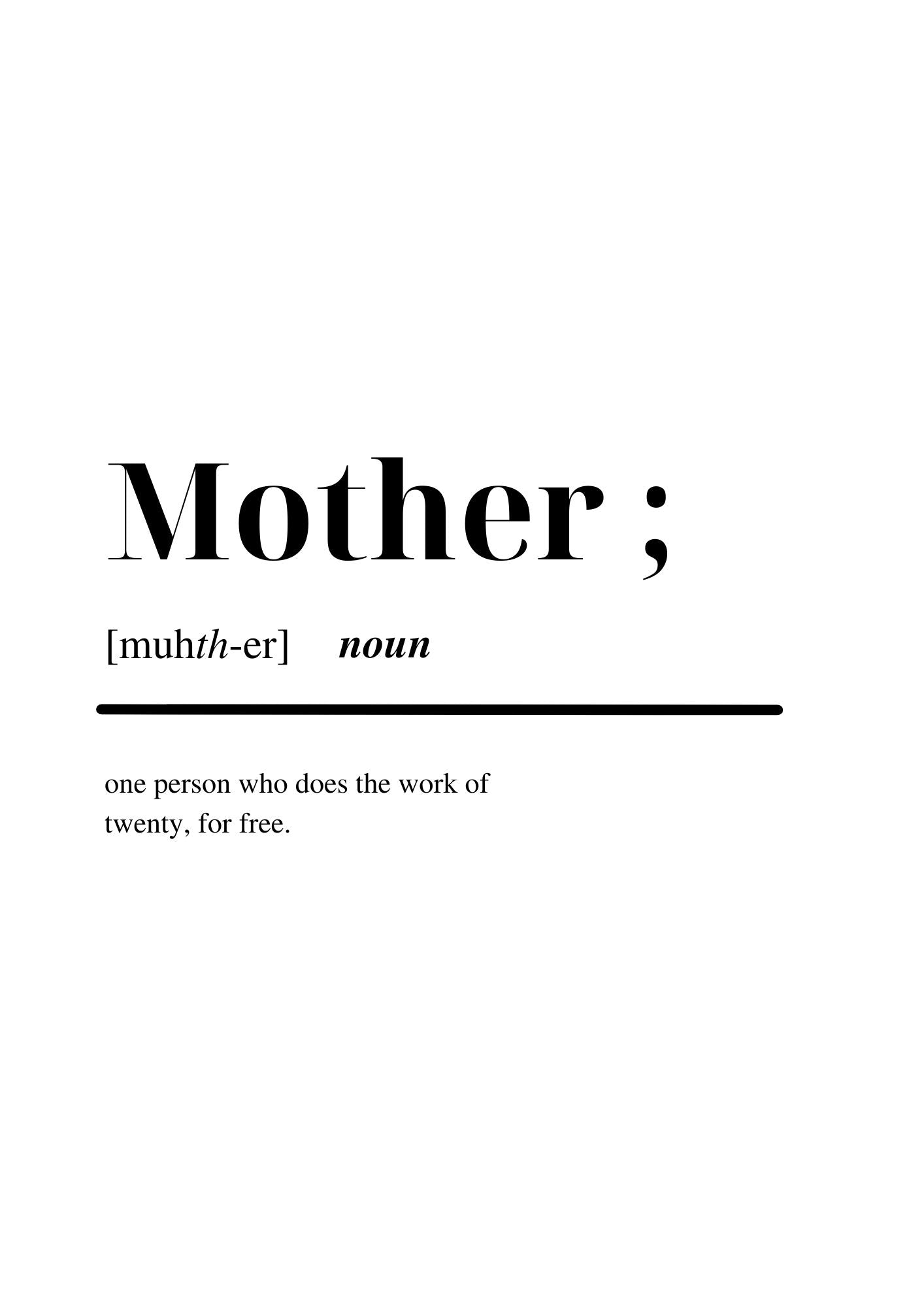 Mother noun poster