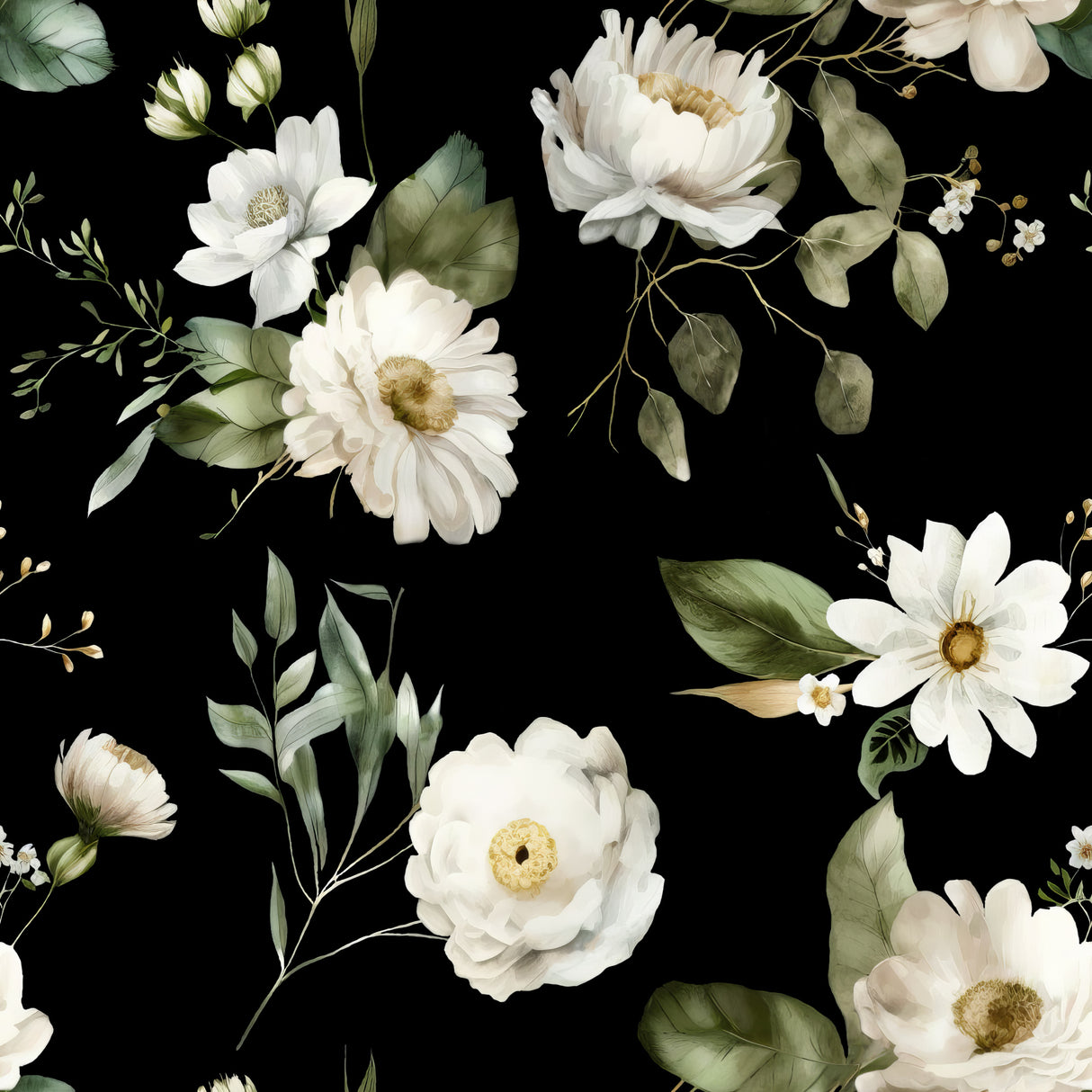 Wall Mural Wh 1 4096 Black Poster och Canvastavla