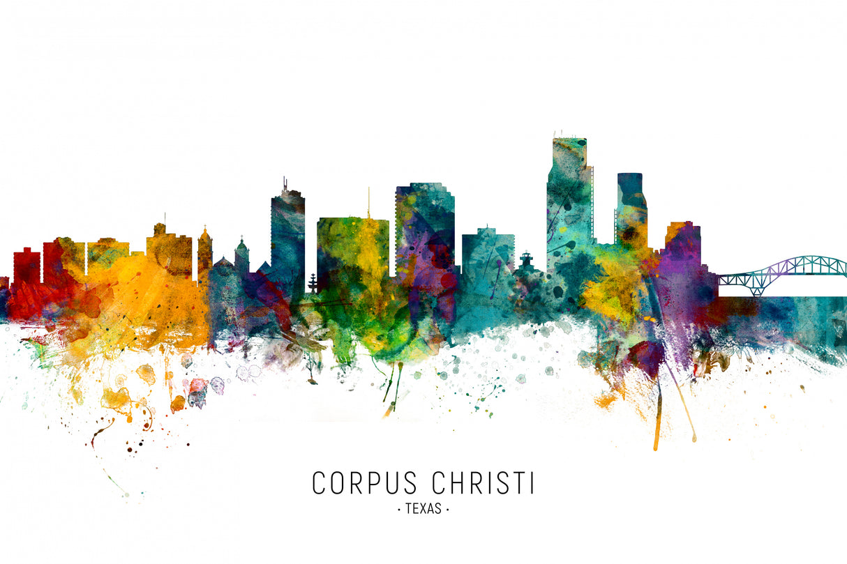 Corpus Christi Texas Skyline Poster och Canvastavla