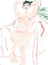 Girl Resting In A Chair Poster och Canvastavla