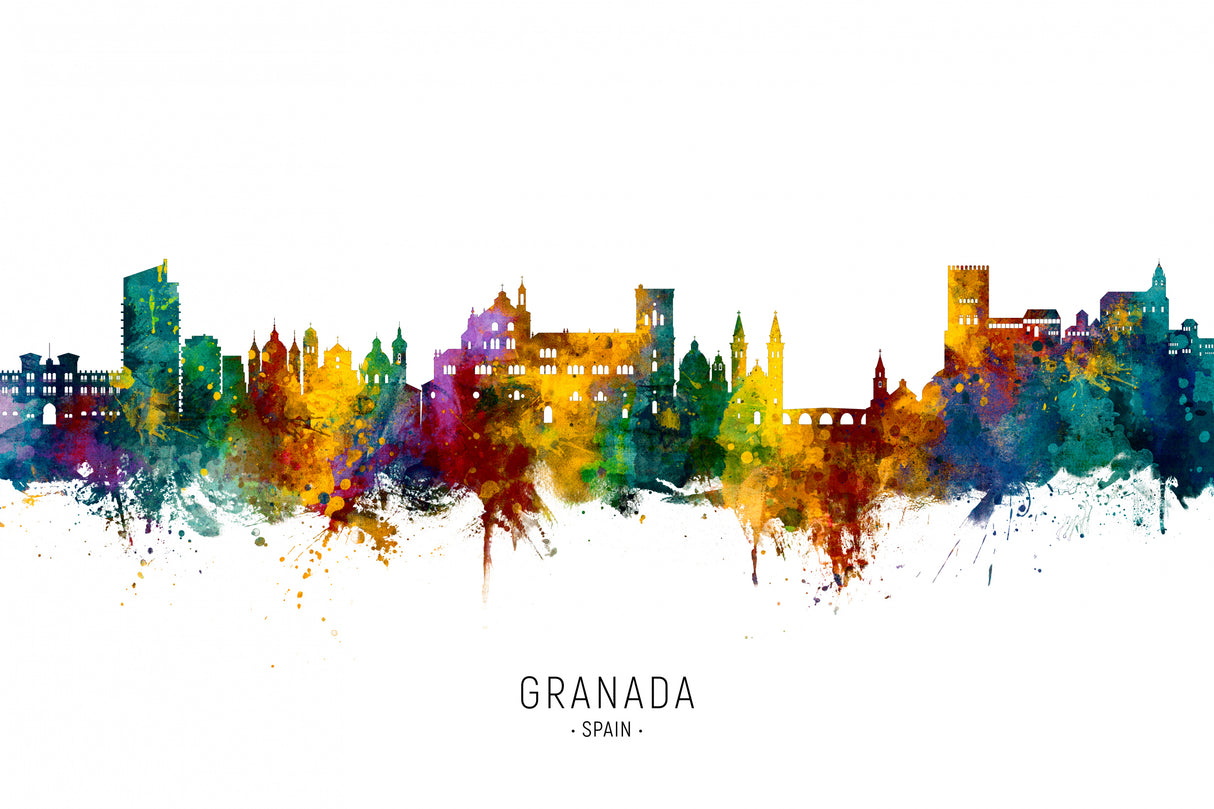 Granada Spain Skyline Poster och Canvastavla