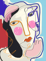 Muse Line Art Portrait Poster och Canvastavla