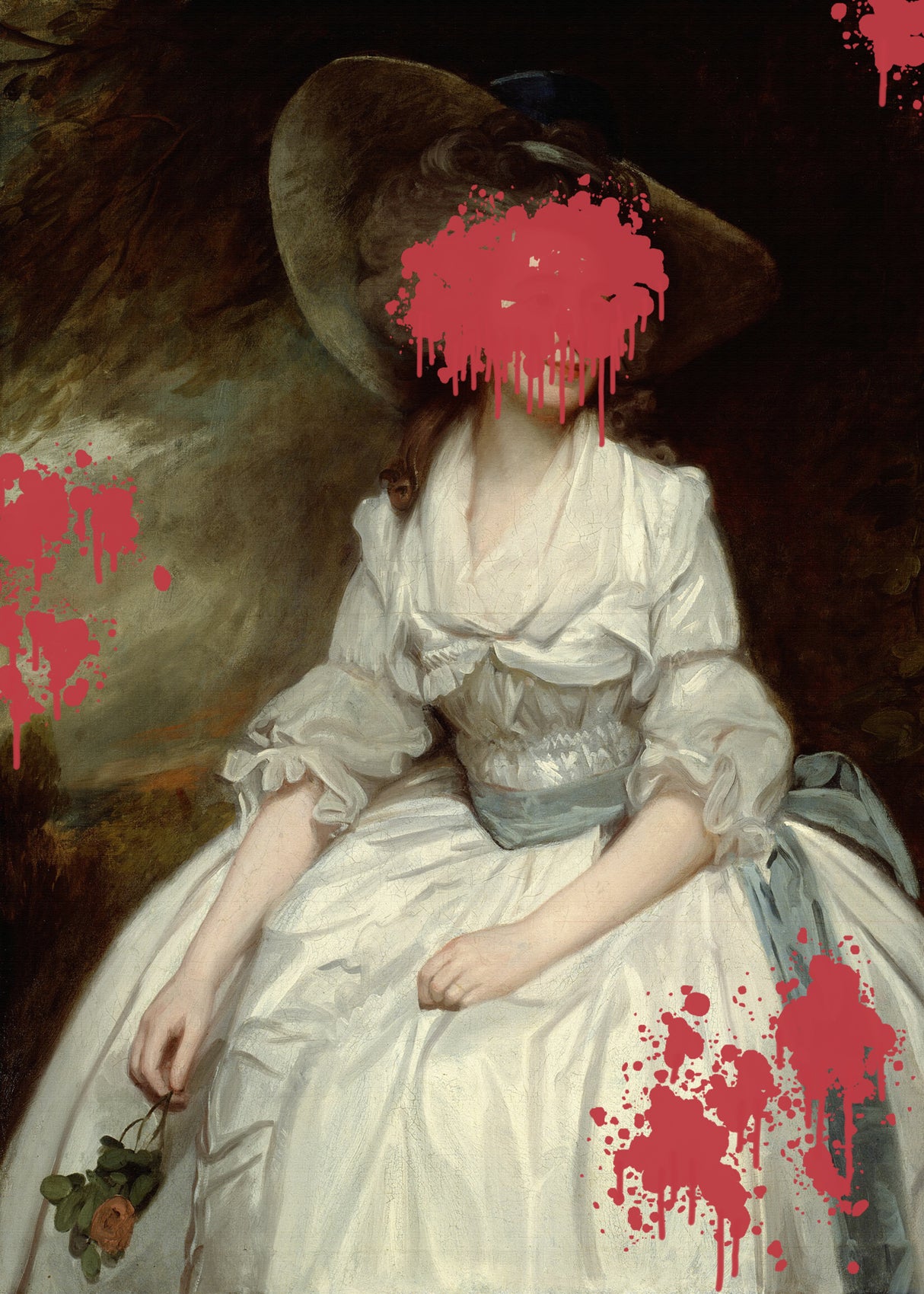 Renaissance Red Splash - Altered Art Poster och Canvastavla