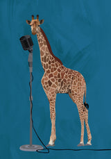 Giraffe Microphone Pink 2 01 Poster och Canvastavla