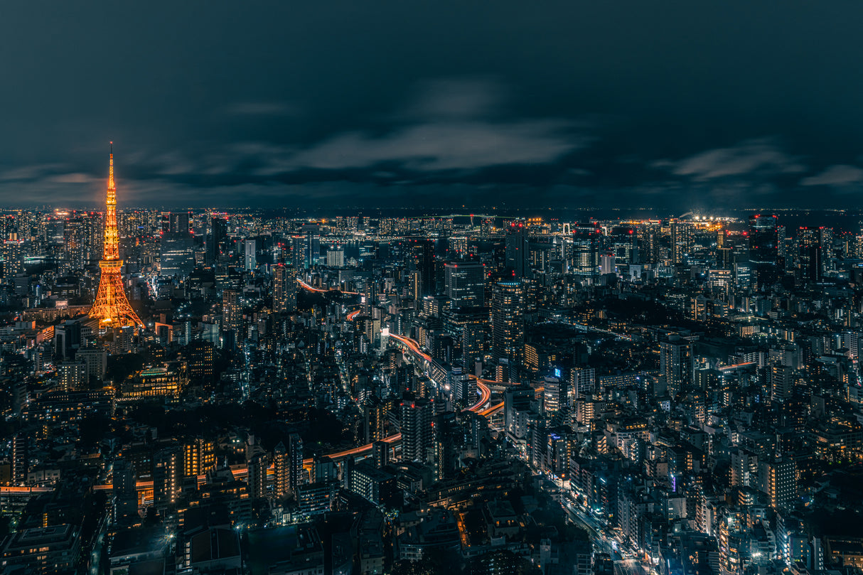Tokyo Nightscape Poster och Canvastavla