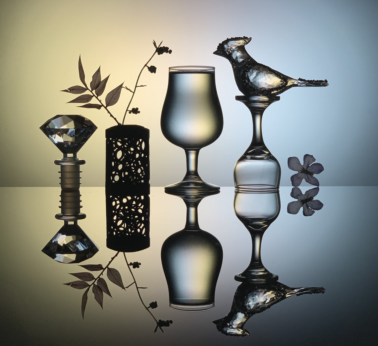 Bird and Glass Poster och Canvastavla