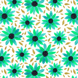 Gold Glitter Turquoise Mint Polka Dot Center Poster och Canvastavla