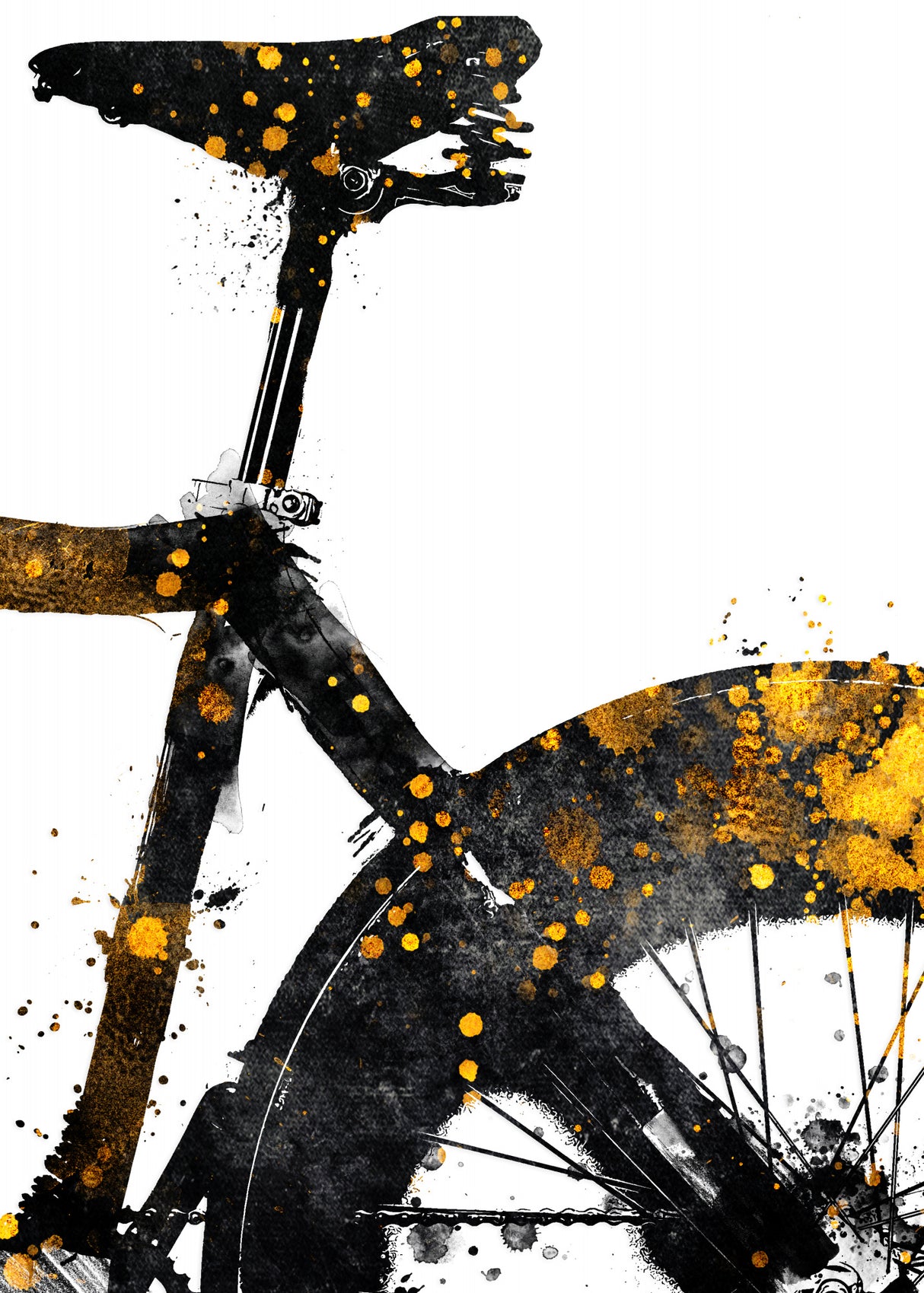 Cycling 4 gold and black Poster och Canvastavla