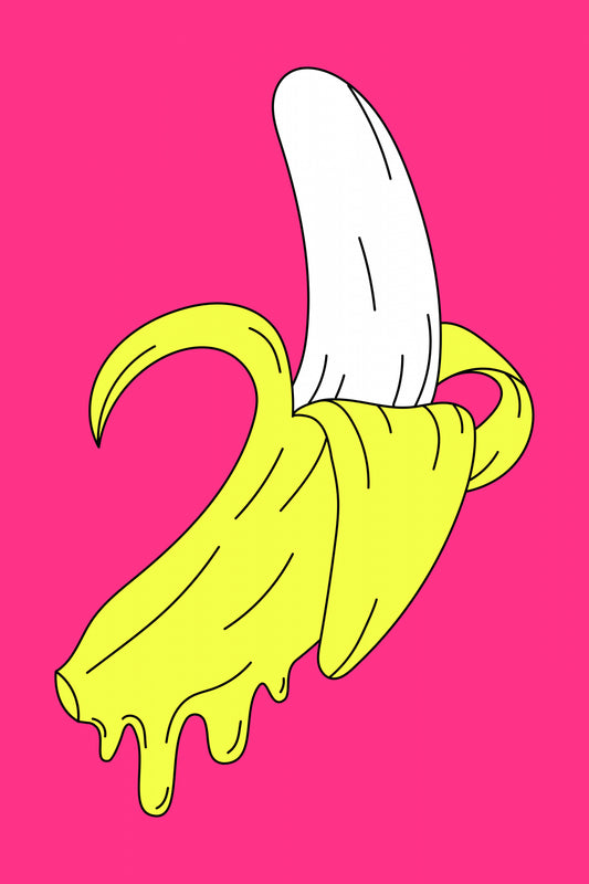 Melting Pink Banana Poster och Canvastavla