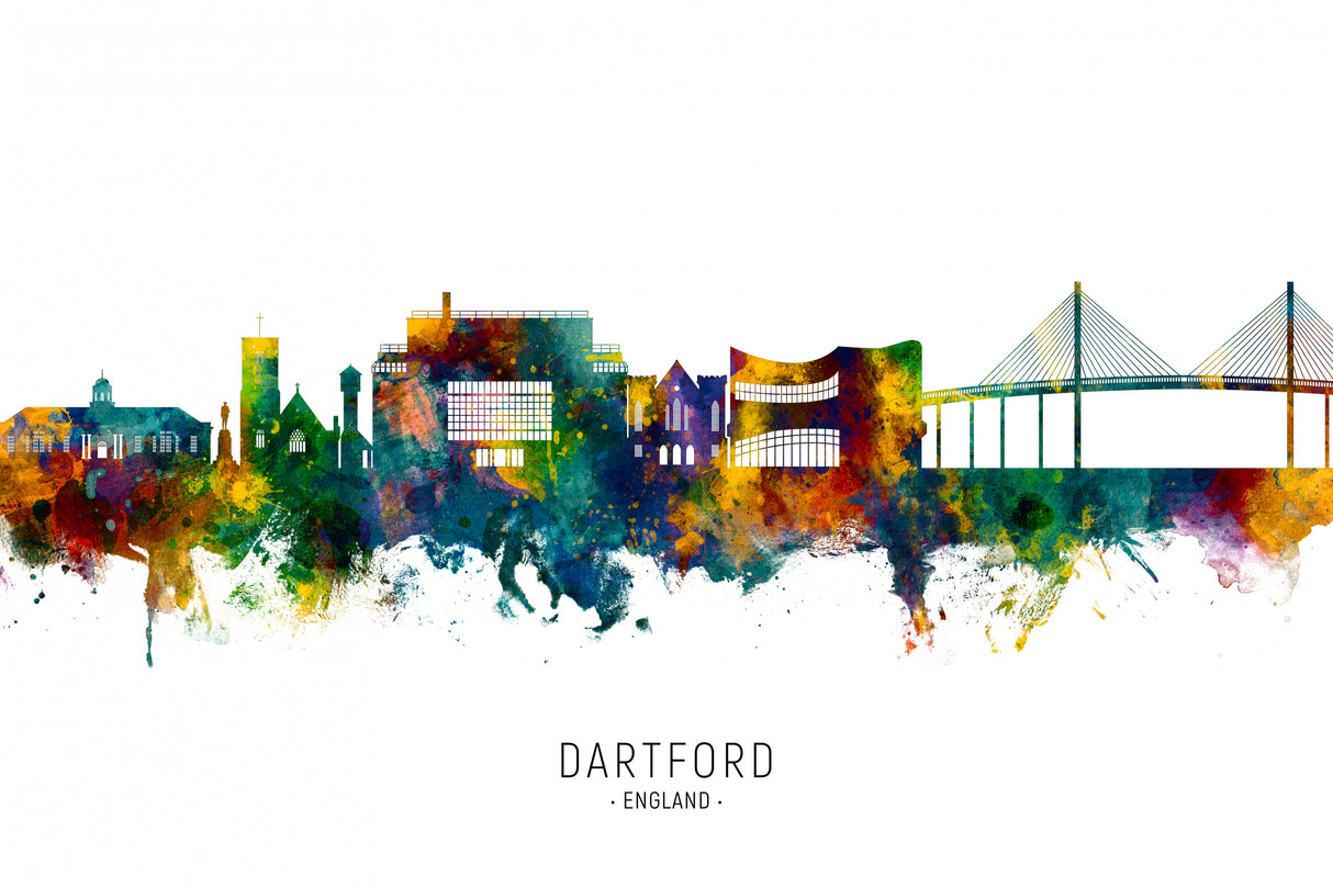 Dartford England Skyline Poster och Canvastavla