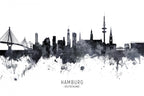 Hamburg Germany Skyline Poster och Canvastavla