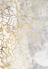 Abstract gold peonies line art concrete Poster och Canvastavla