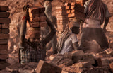 Brick factory (2): Workers stacking bricks Poster och Canvastavla
