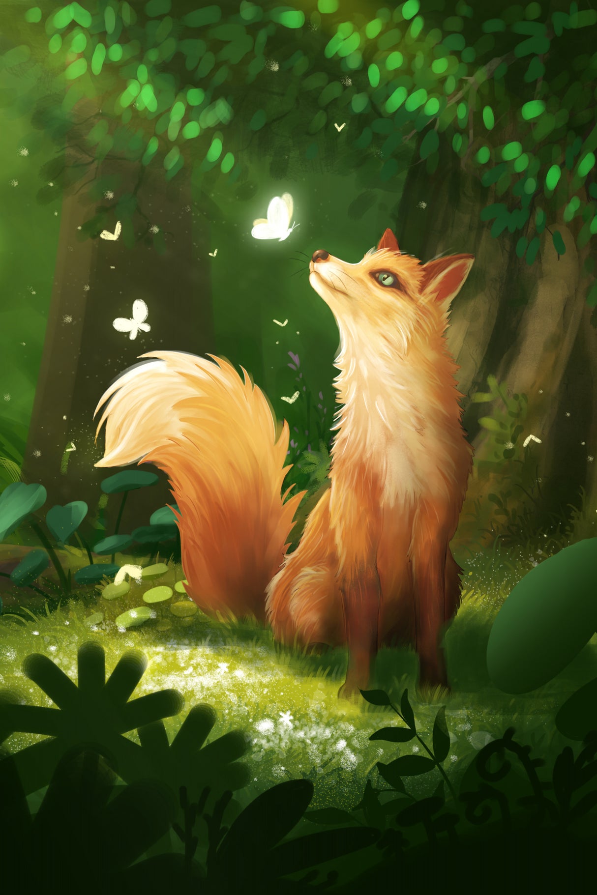 Dreamy Fox Poster och Canvastavla
