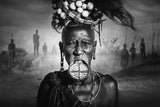 Women from the African tribe Mursi, Ethiopia Poster och Canvastavla