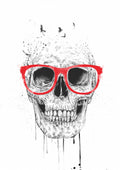 Skull with red glasses Poster och Canvastavla