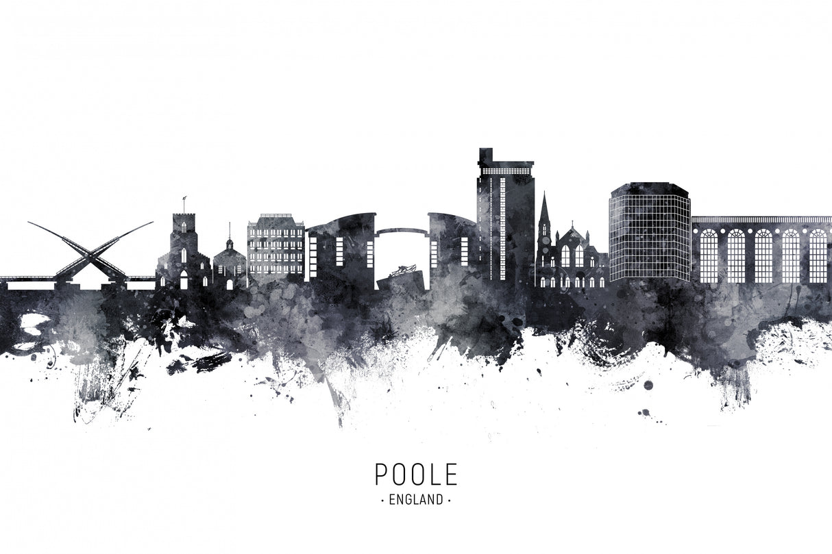 Poole England Skyline Poster och Canvastavla