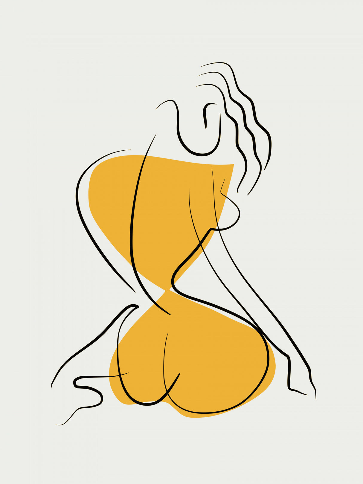 Minimalist Line Art Nude Poster och Canvastavla