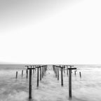 old pier and dramatic seascape Poster och Canvastavla