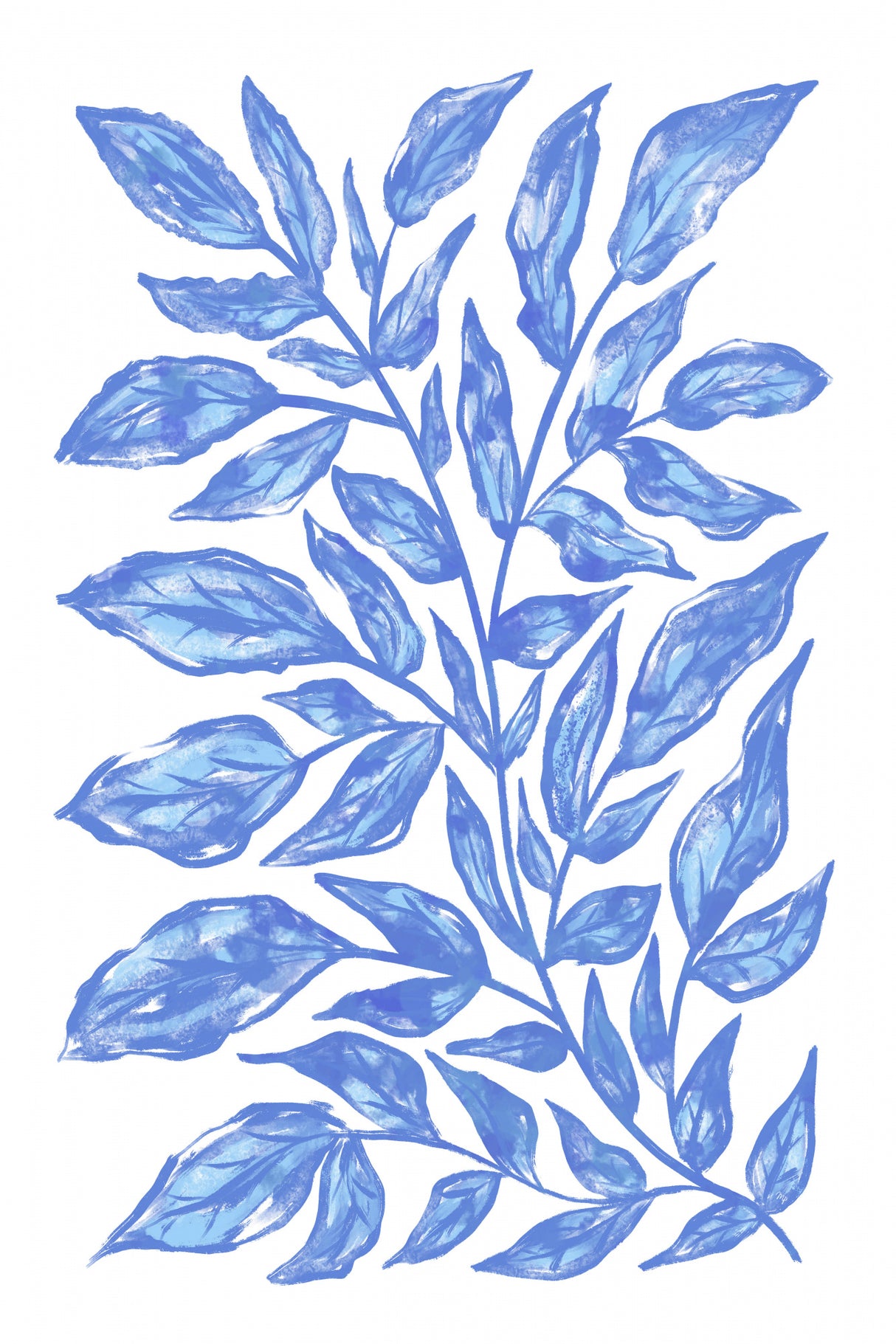 Blue Twigs Poster och Canvastavla
