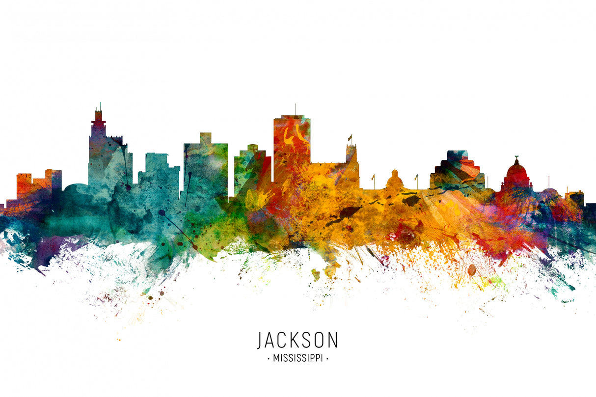 Jackson Mississippi Skyline Poster och Canvastavla