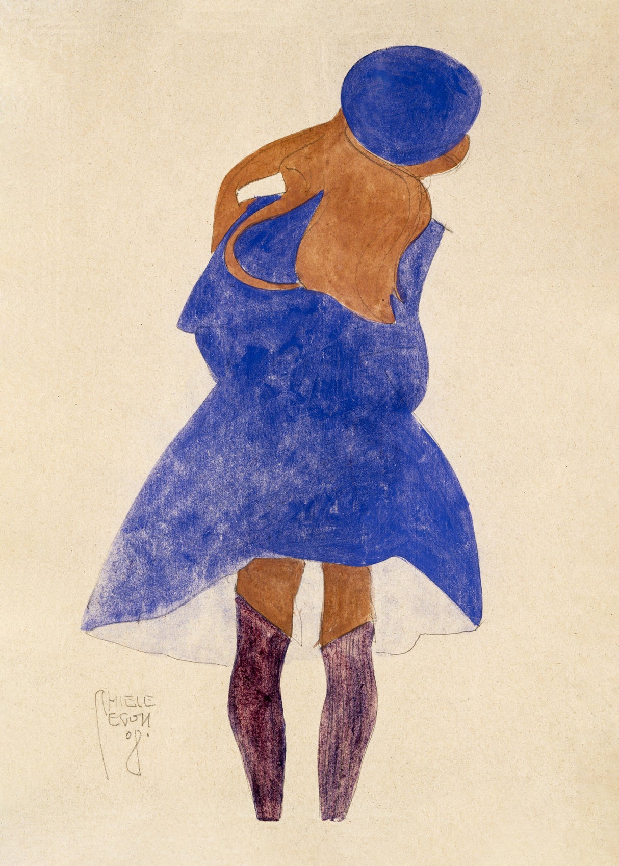 Standing Girl, Back View 1908 Poster och Canvastavla