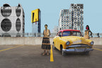 Yellow Car Poster och Canvastavla