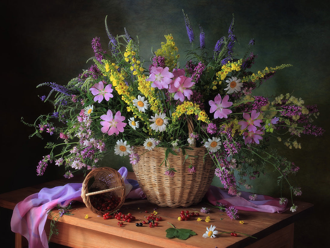 Still life with meadow flowers Poster och Canvastavla